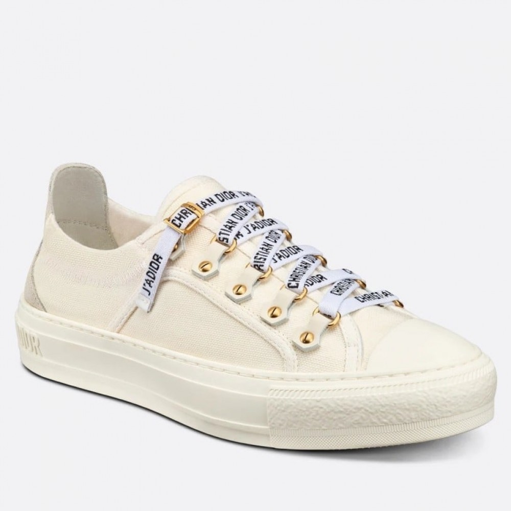 Dior Walk'n'Dior Sneakers in White Canvas and Suede Calfskin TDSS12877