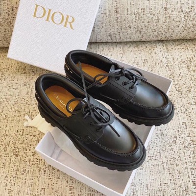 Dior Walker Boat Shoes In Black Calfskin TDSS12838