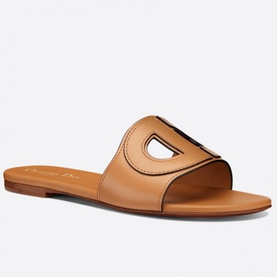 Dior D-Club Slides In Brown Calfskin TDSS12880