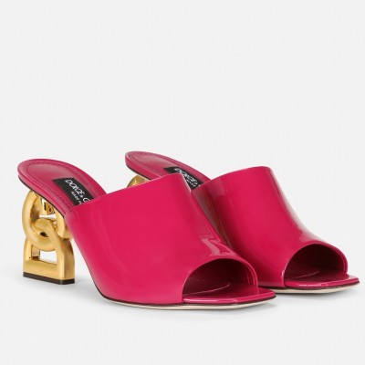 Dolce & Gabbana Fuchsia Patent Mules with DG Pop Heel TDSS12894