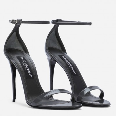 Dolce & Gabbana Kim Sandals in Black Patent Leather TDSS12896