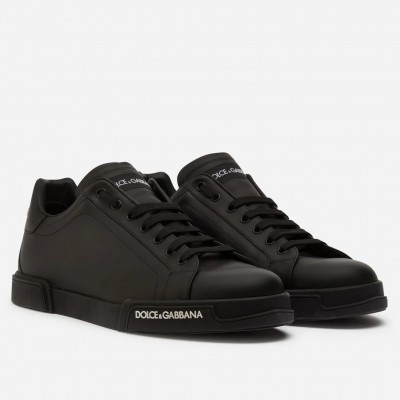 Dolce & Gabbana Portofino Sneakers In Black Leather TDSS12957