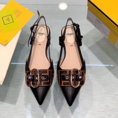 Fendi Black Ankle Strap Slingbacks TDSS12966