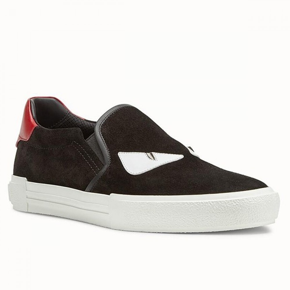 Fendi Burgundy Suede Slip-ons Sneakers TDSS12981