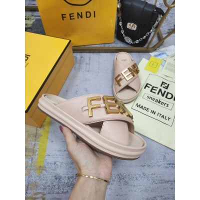 Fendi Fendigraphy Slides In Pink Calfskin TDSS12983