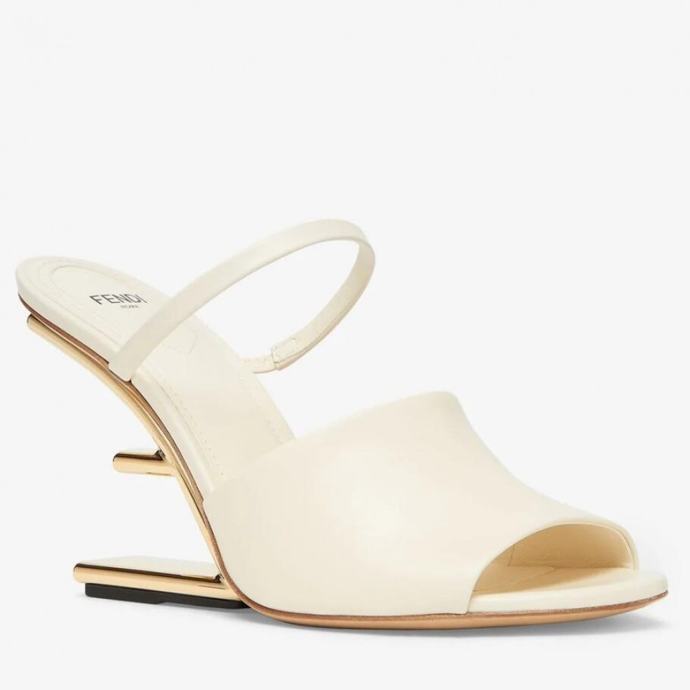 Fendi First Sandals 95mm In White Calfskin TDSS12990