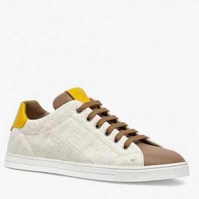 Fendi Low-top Sneakers In White Canvas with Leather TDSS12993