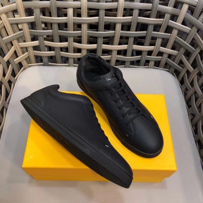 Fendi Lace-up Sneakers In Black Leather TDSS12995