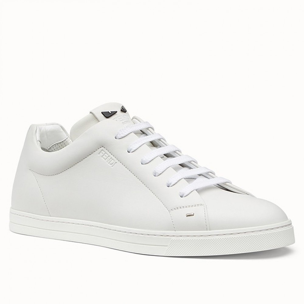 Fendi Lace-up Sneakers In White Leather TDSS12996