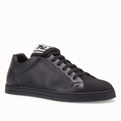 Fendi Low-tops Sneakers In Black Mesh and Leather TDSS12997