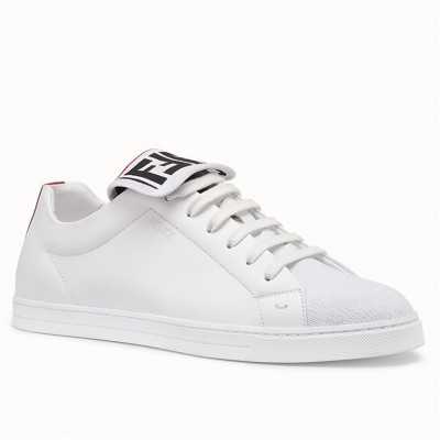 Fendi Low-tops Sneakers In White Mesh and Leather TDSS12998