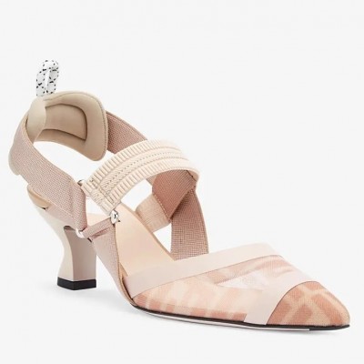 Fendi Pink Mesh Colibri Slingbacks 55mm Pumps TDSS13003