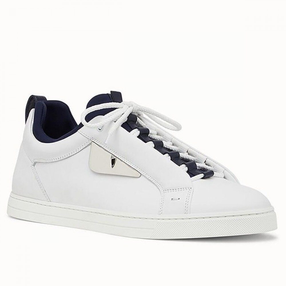 Fendi White Contrast Trim Bag Bugs Eyes Sneakers TDSS13014