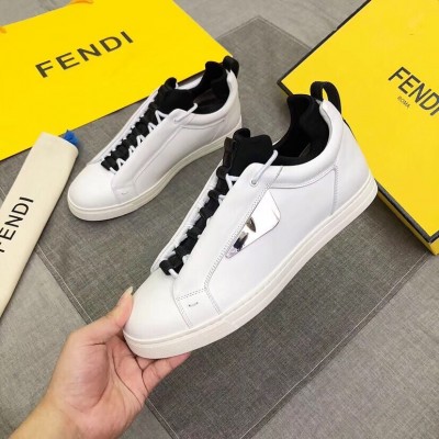 Fendi White Contrast Trim Bag Bugs Eyes Sneakers TDSS13014