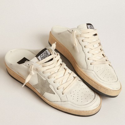 Golden Goose Ball Star Sabots with Gray Suede Star TDSS13023