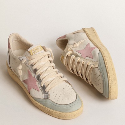 Golden Goose Ball Star Sneakers with Pink Star and Heel Tab TDSS13030