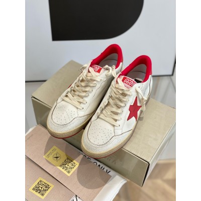 Golden Goose Ball Star Sneakers with Red Star and Heel Tab TDSS13031