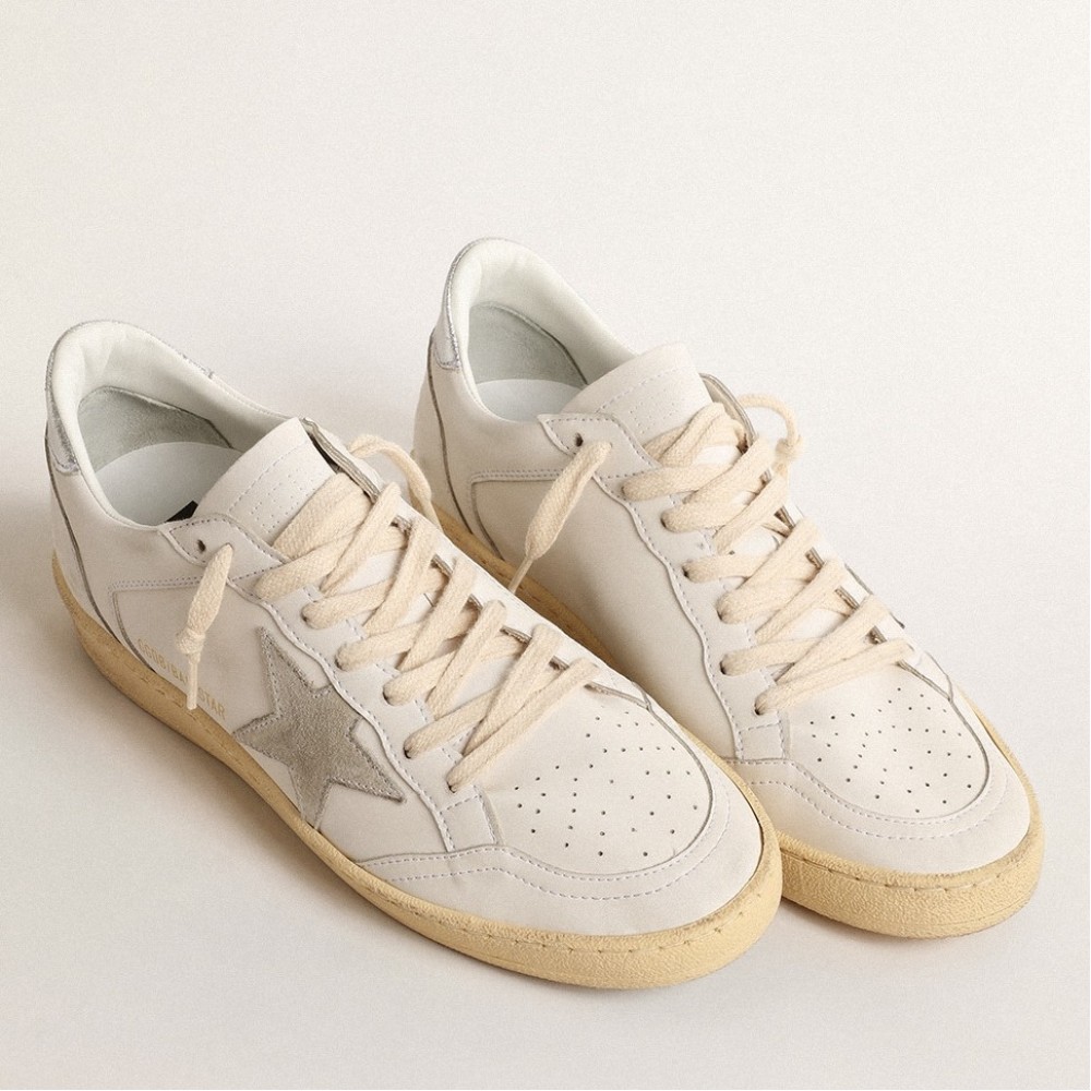 Golden Goose Ball Star Sneakers with Suede Atar and Metallic Leather Heel Tab TDSS13035