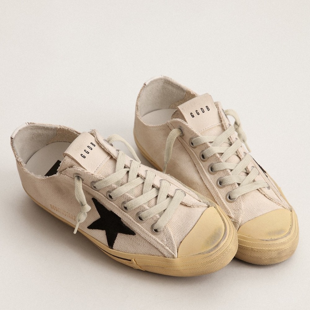 Golden Goose V-Star Sneakers with Black Suede Star TDSS13050