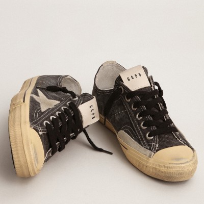 Golden Goose V-Star Sneakers with Gray Suede Star TDSS13052