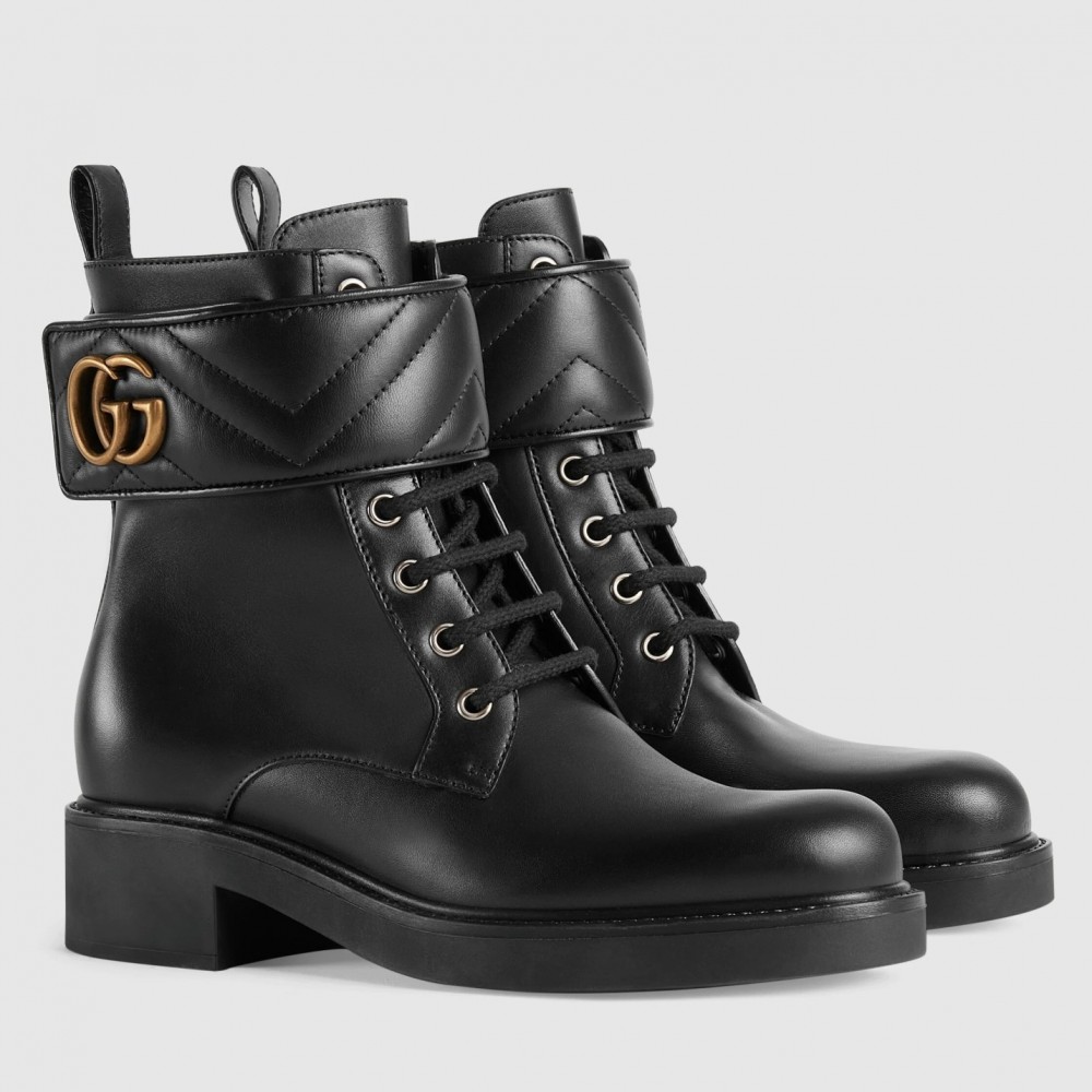 Gucci Ankle Boots in Black Leather with Double G TDSS26005