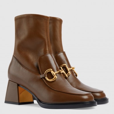 Gucci Ankle Boots in Brown Leather with Horsebit TDSS26007