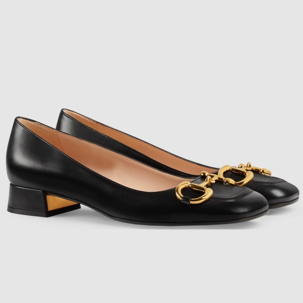 Gucci Ballet Flats in Black Leather with Horsebit TDSS26040