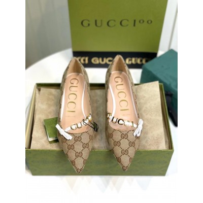 Gucci Ballet Flats in GG Canvas with GUCCI Metal TDSS26043