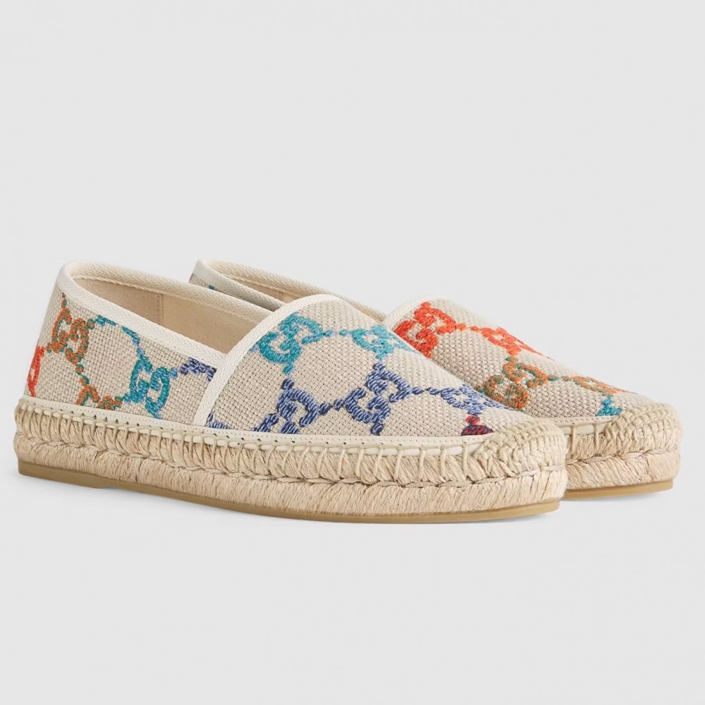 Gucci Espadrilles In Multicolor GG Linen Canvas TDSS26028