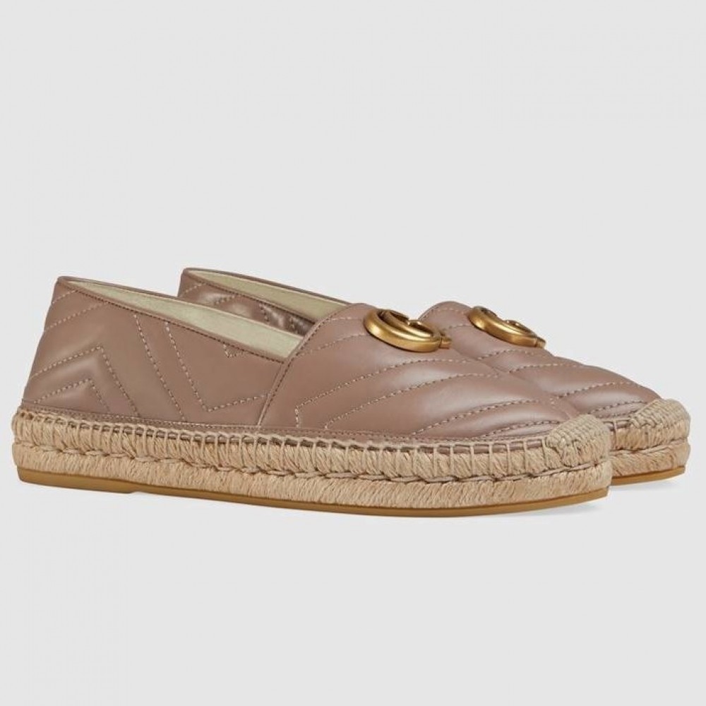 Gucci Espadrilles in Dusty Pink Matelasse Leather with Double G TDSS26026