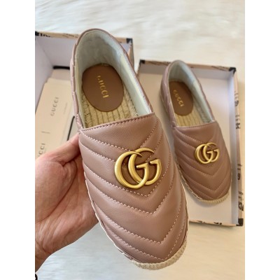 Gucci Espadrilles in Dusty Pink Matelasse Leather with Double G TDSS26026