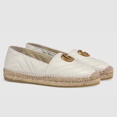 Gucci Espadrilles in White Matelasse Leather with Double G TDSS26030