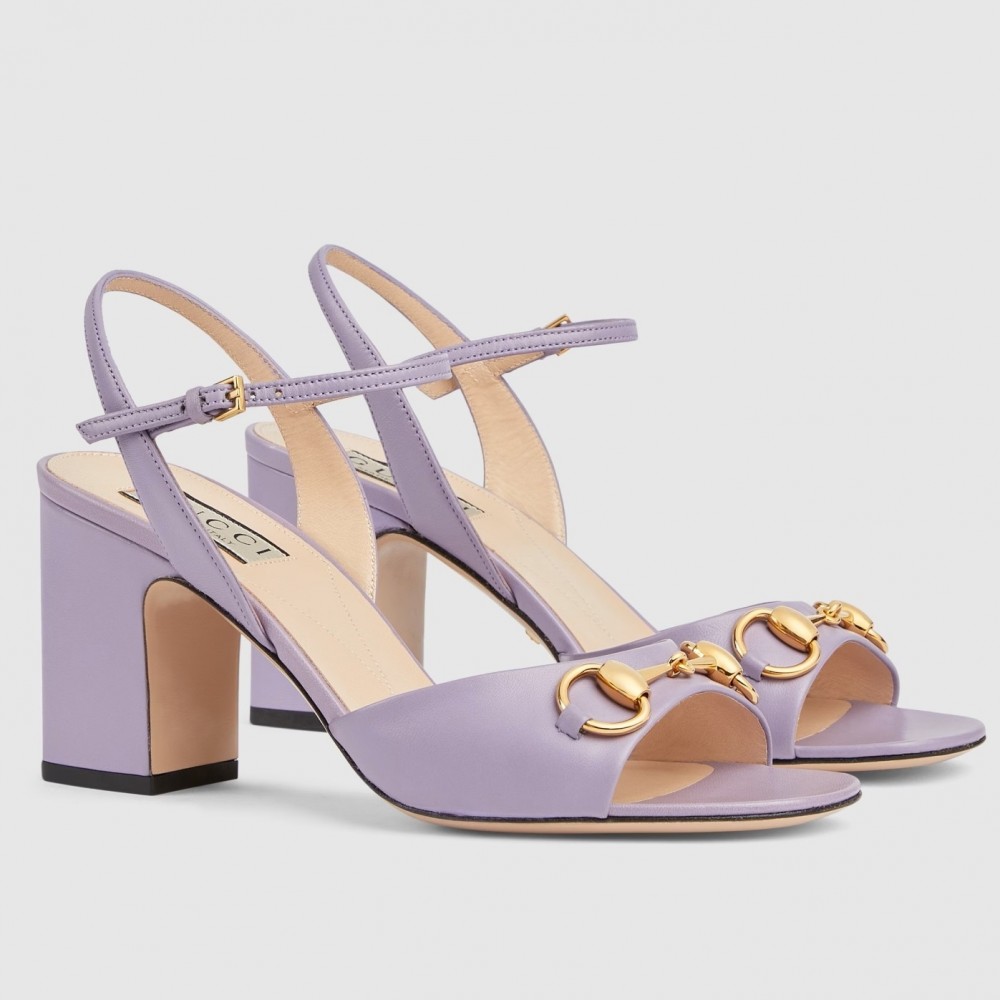 Gucci Horsebit 75mm Sandals in Lilas Leather TDSS26183