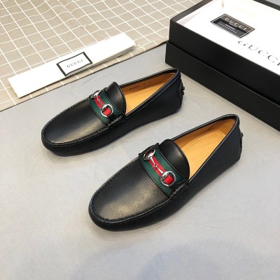 Gucci Horsebit Drive Loafers in Black Leather with Web TDSS26062