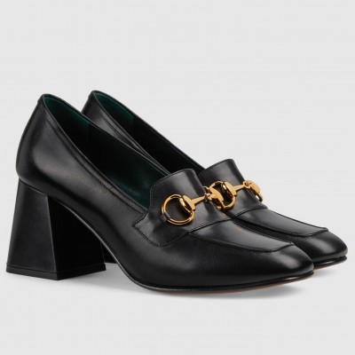 Gucci Horsebit Pumps 75mm in Black Leather TDSS26140