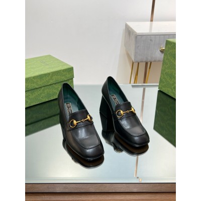 Gucci Horsebit Pumps 75mm in Black Leather TDSS26140