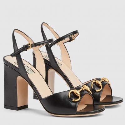 Gucci Horsebit Sandals 95mm in Black Leather TDSS26188