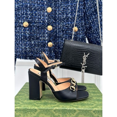 Gucci Horsebit Sandals 95mm in Black Leather TDSS26188