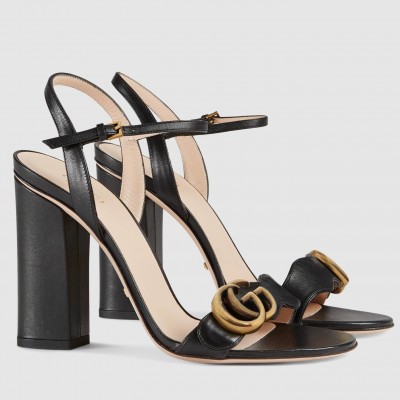 Gucci Marmont Sandals 105mm in Black Leather TDSS26201