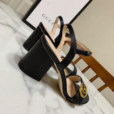 Gucci Marmont Sandals 75mm in Black Leather TDSS26202