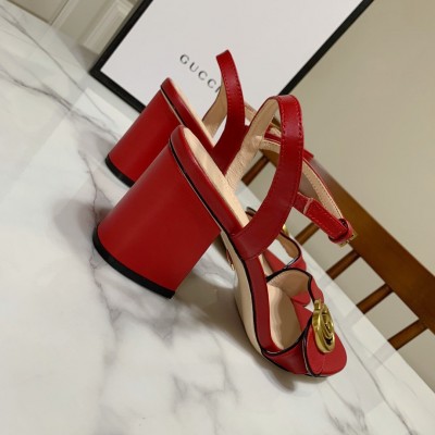 Gucci Marmont Sandals 75mm in Red Leather TDSS26206