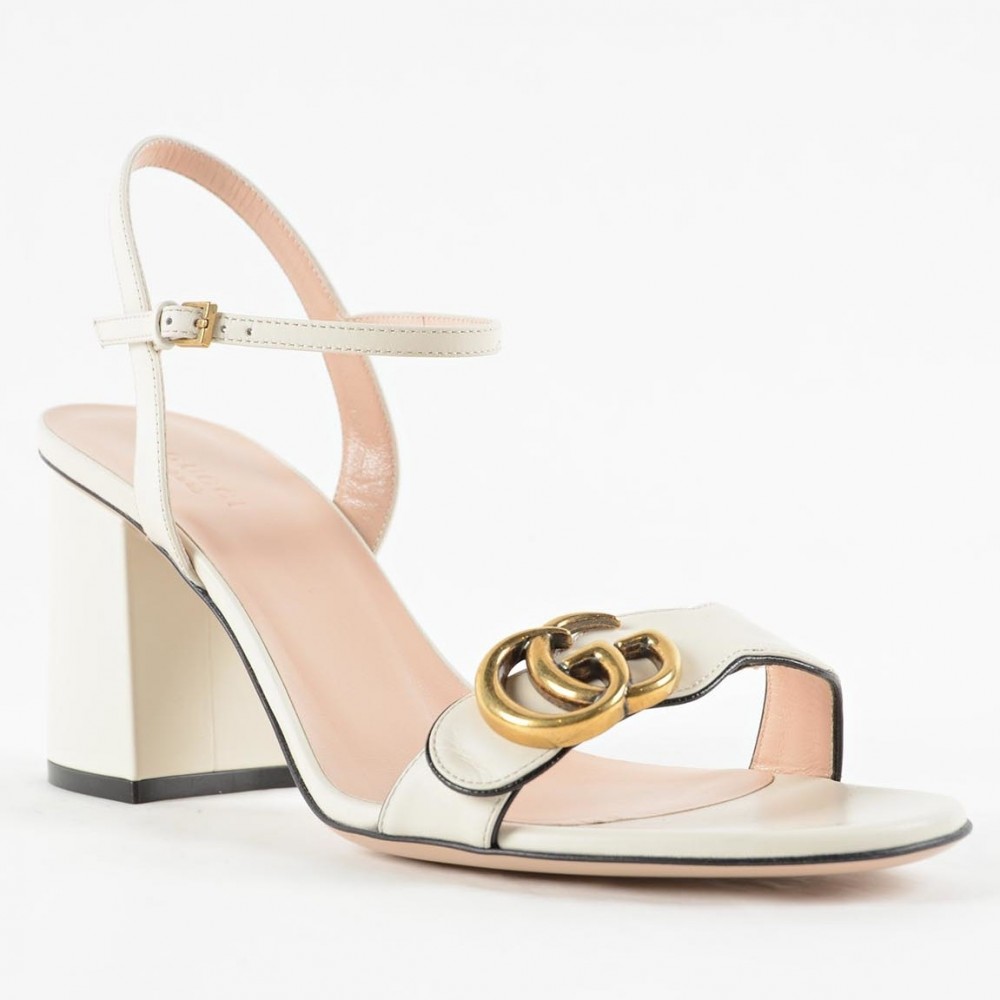 Gucci Marmont Sandals 75mm in White Leather TDSS26207