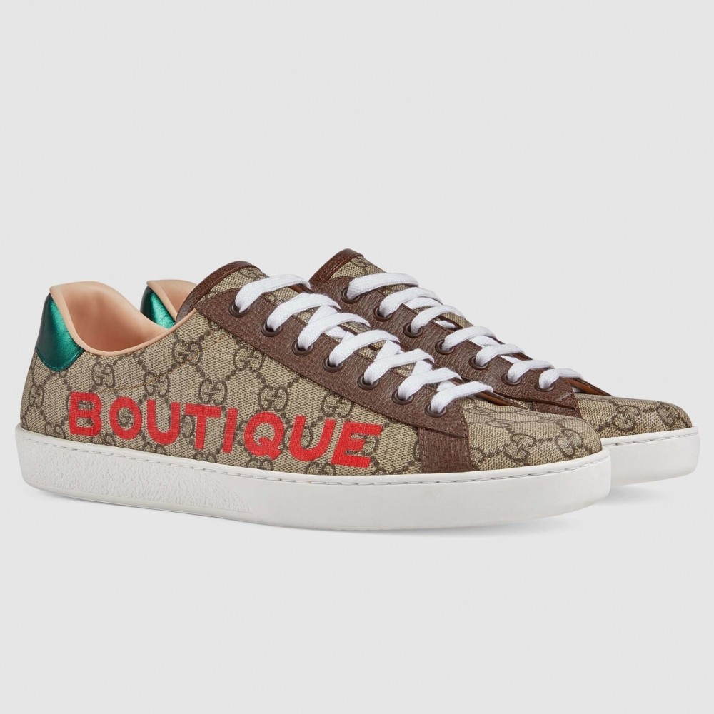 Gucci Men's Ace Sneakers in GG Canvas with Boutique Print TDSS26312