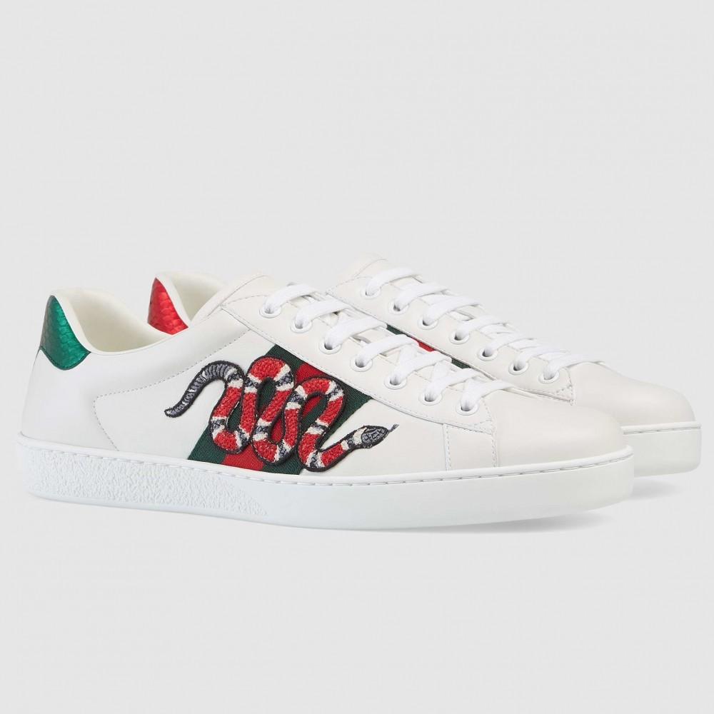 Gucci Men's Ace Sneakers with Embroidered Kingsnake TDSS26320