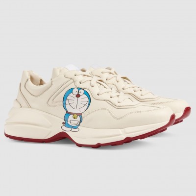 Gucci Men's Doraemon x Gucci Rhyton Sneakers in White Leather TDSS26323