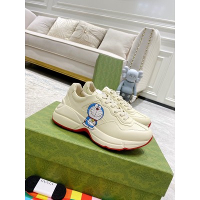 Gucci Men's Doraemon x Gucci Rhyton Sneakers in White Leather TDSS26323