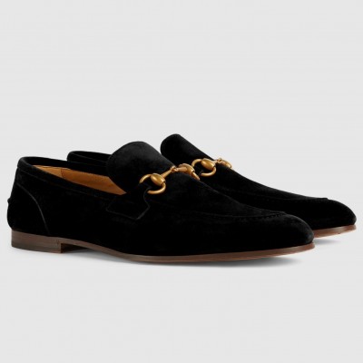 Gucci Men's Jordaan Loafers in Black Suede Leather TDSS26078