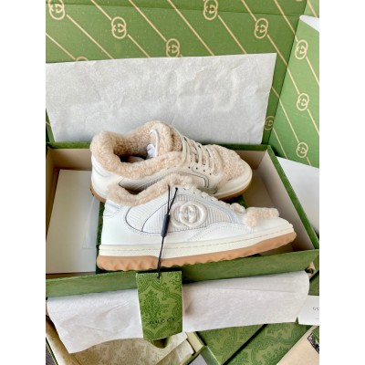 Gucci Men's MAC80 Sneakers in White Leather with Wool TDSS26326