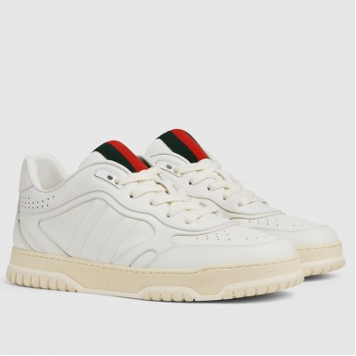 Gucci Men's Re-Web Sneakers in White Leather TDSS26331