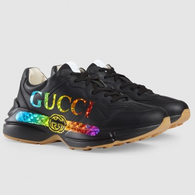 Gucci Men's Rhyton Sneakers with Iridescent Gucci Logo TDSS26343